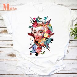 flowery marilyn monroe tribute vintage t-shirt, flowery shirt, monroe tribute shirt, marilyn monroe for fans