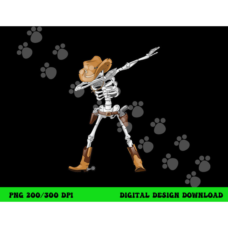 Dabbing Skeleton T Shirt Cowboy Hat Halloween Kids Boys Dab png, sublimation copy.jpg