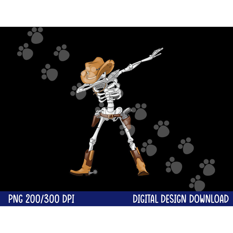 Dabbing Skeleton T Shirt Cowboy Hat Halloween Kids Boys Dab png, sublimation copy.jpg