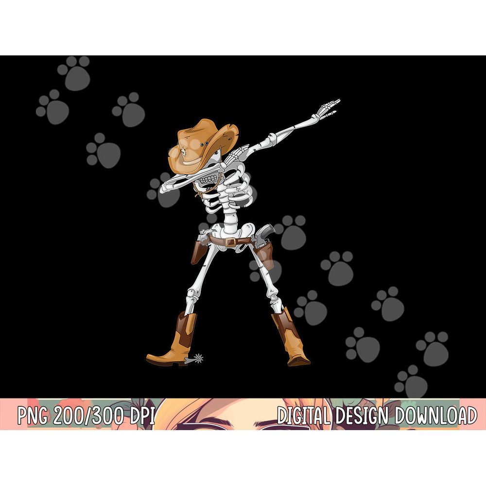 Dabbing Skeleton T Shirt Cowboy Hat Halloween Kids Boys Dab png, sublimation copy.jpg