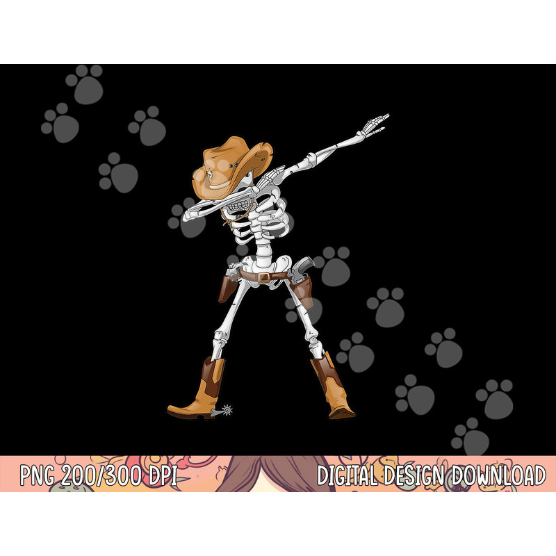 Dabbing Skeleton T Shirt Cowboy Hat Halloween Kids Boys Dab png, sublimation copy.jpg