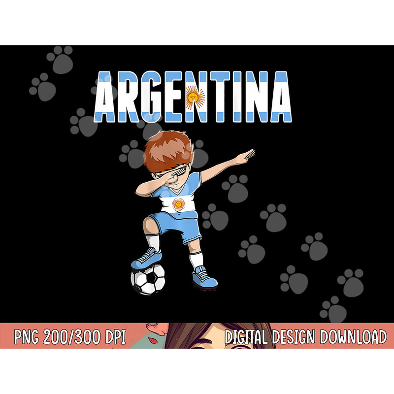 Dabbing Soccer Boy Argentina Soccer Fan Jersey Flag Football png, sublimation copy.jpg