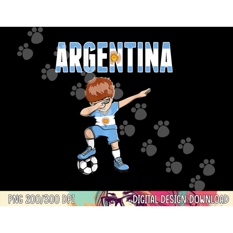 Dabbing Soccer Boy Argentina Soccer Fan Jersey Flag Football png, sublimation copy.jpg