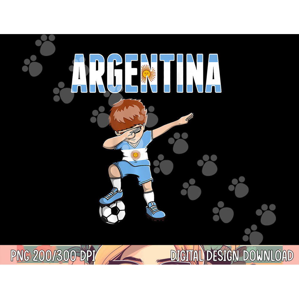 Dabbing Soccer Boy Argentina Soccer Fan Jersey Flag Football png, sublimation copy.jpg