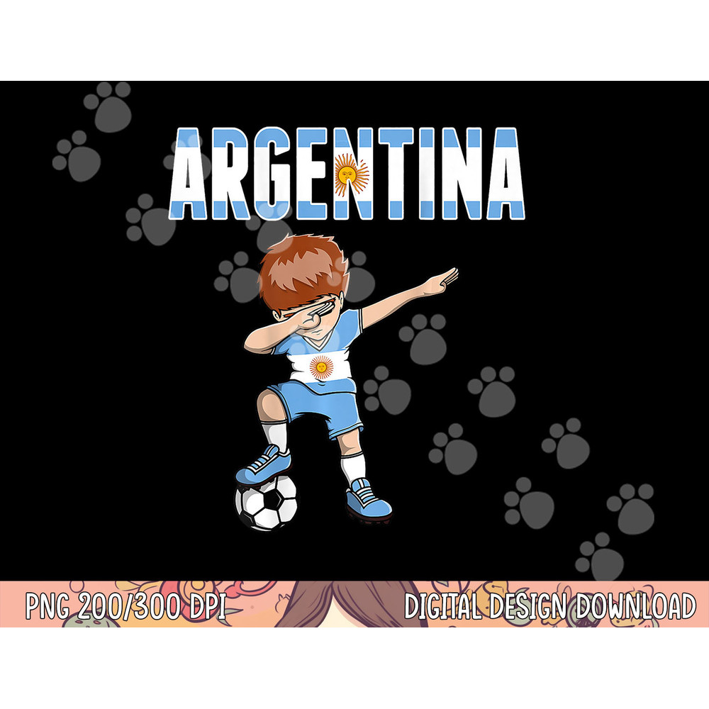 Dabbing Soccer Boy Argentina Soccer Fan Jersey Flag Football png, sublimation copy.jpg