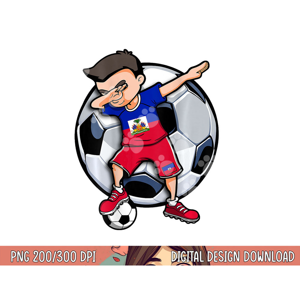 Dabbing Soccer Boy Haiti Football Fans Jersey Haitian Flag png, sublimation copy.jpg
