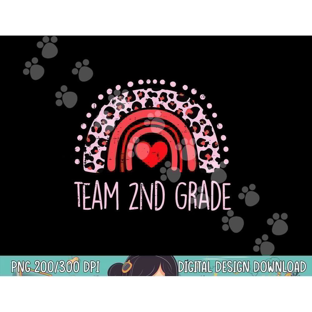 Pink Leopard Rainbow Team 2nd Grade Last Day School Teacher png, sublimation copy.jpg