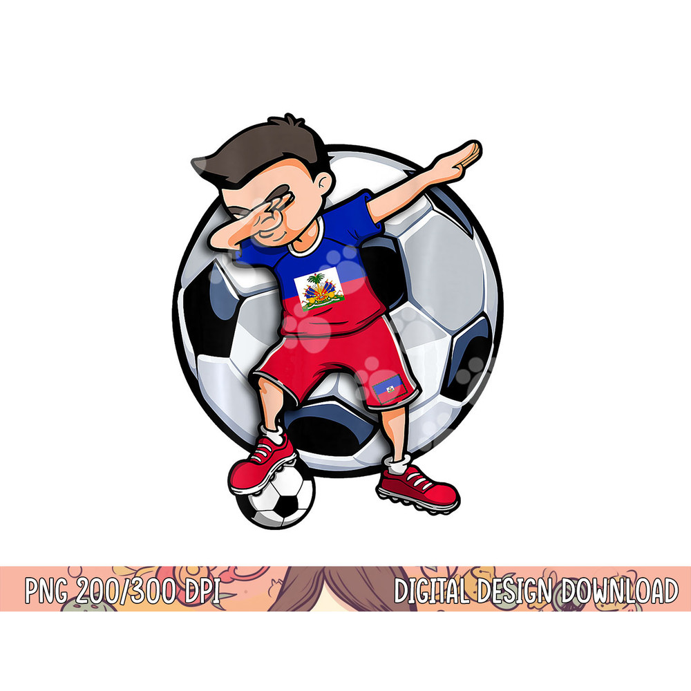 Dabbing Soccer Boy Haiti Football Fans Jersey Haitian Flag png, sublimation copy.jpg