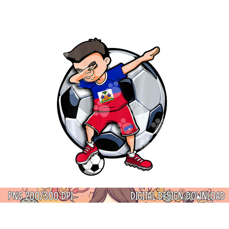 Dabbing Soccer Boy Haiti Football Fans Jersey Haitian Flag png, sublimation copy.jpg