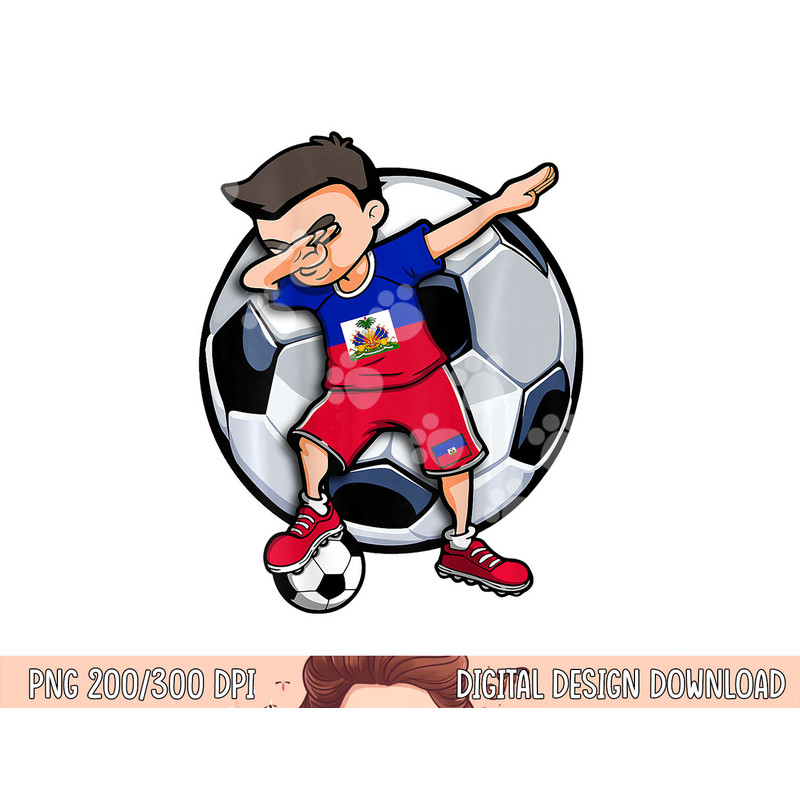 Dabbing Soccer Boy Haiti Football Fans Jersey Haitian Flag png, sublimation copy.jpg
