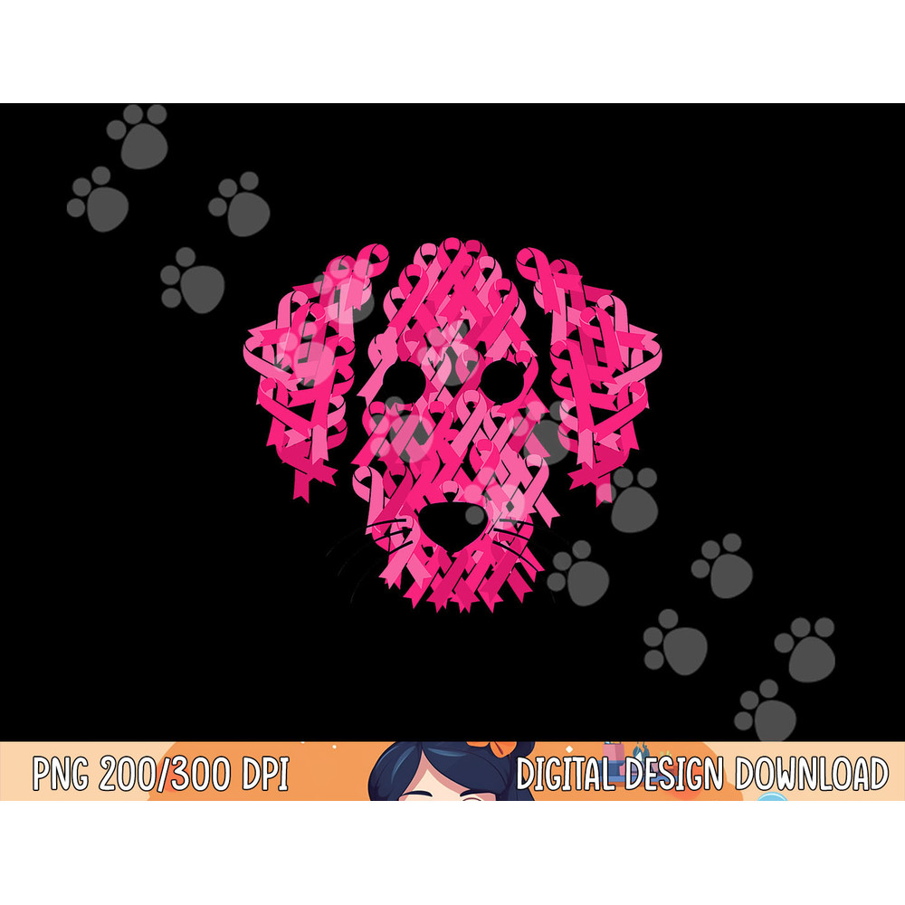 Pink Ribbon Dog Inspirational Breast Cancer Awareness Gift png, sublimation copy.jpg