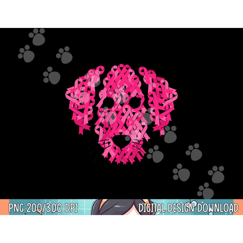 Pink Ribbon Dog Inspirational Breast Cancer Awareness Gift png, sublimation.jpg