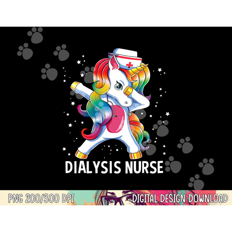 Dabbing Unicorn Funny Dialysis Nurse png, sublimation copy.jpg