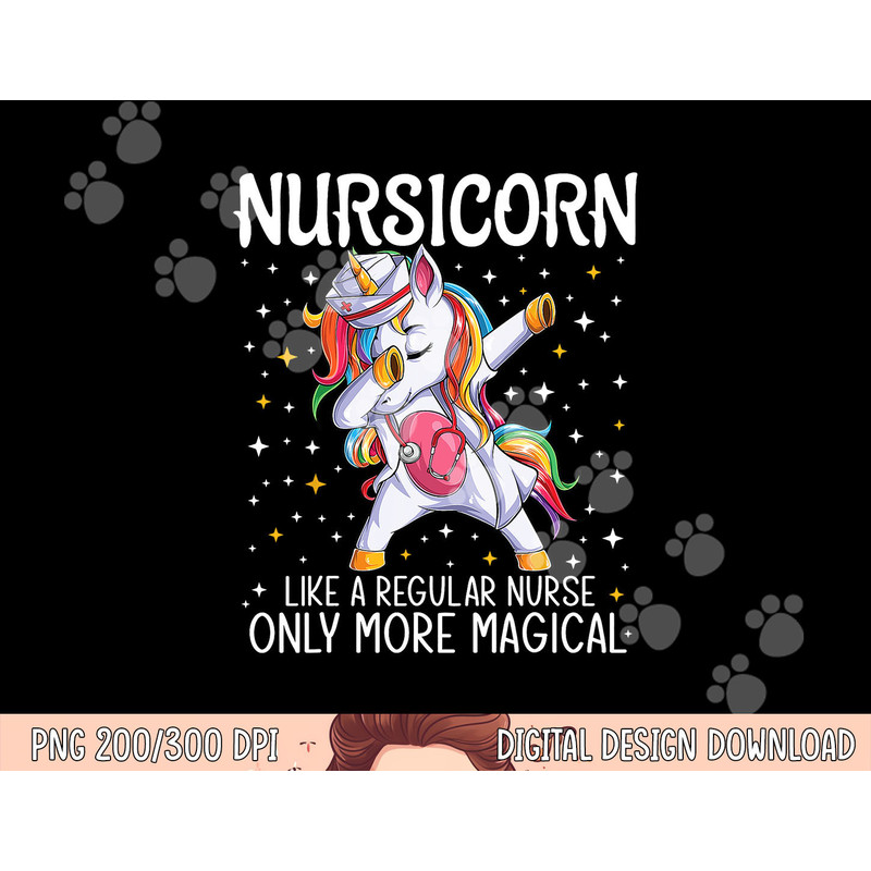 Dabbing Unicorn Nursicorn Funny Nurse Gift women men CNA RN png, sublimation copy.jpg