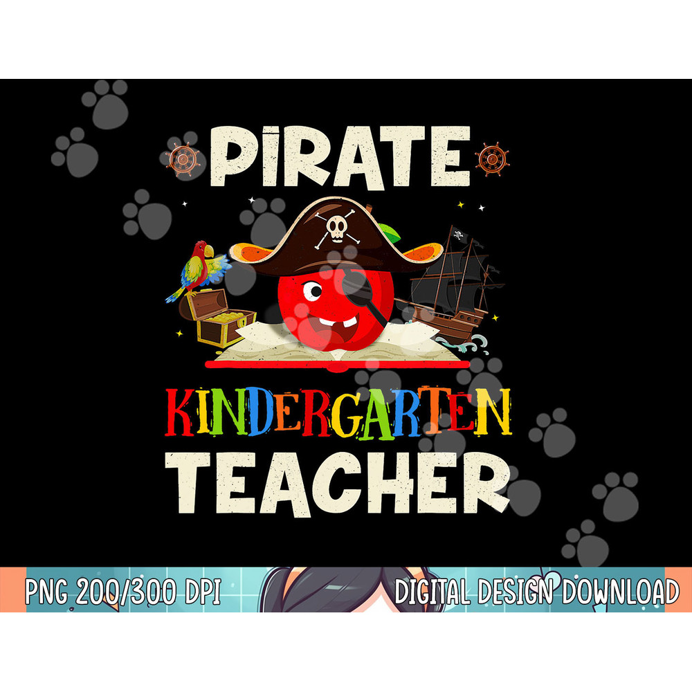 Pirate Kindergarten Teacher For Halloween Tees Pirate Day png, sublimation.jpg