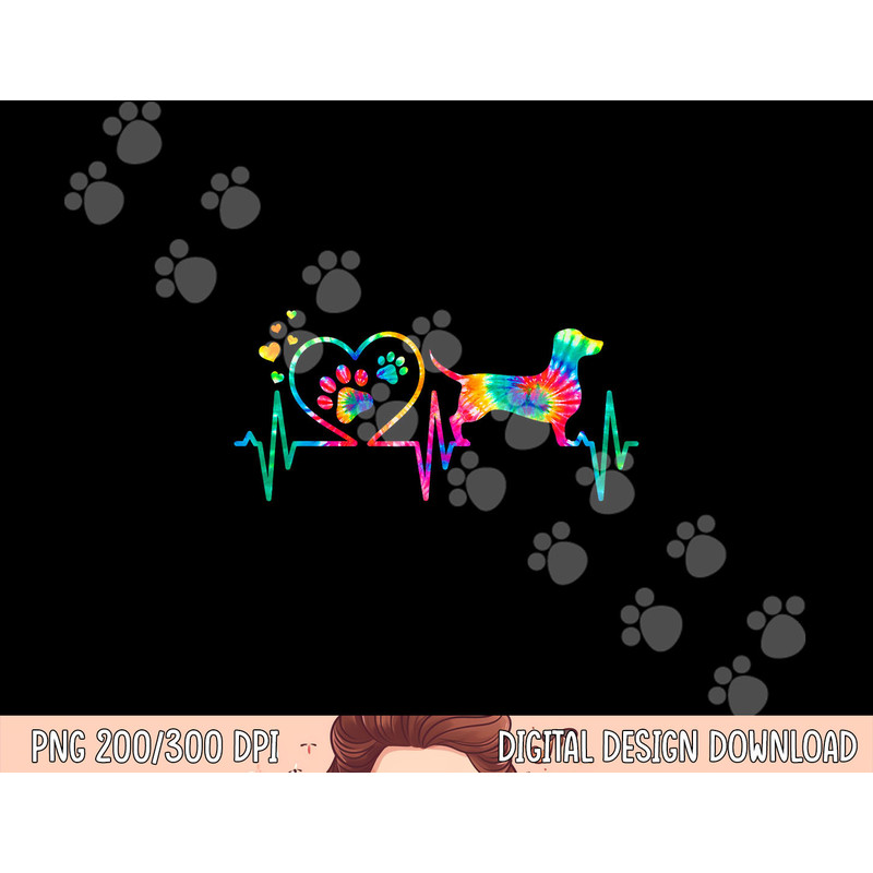 Dachshund Doxie Weenie Mom Dad Heartbeat Tie Dye Dog Gift png, sublimation copy.jpg
