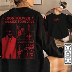 don toliver rap shirt double sided, don toliver lovesick world tour 2023 vintage y2k sweartshirt, concert gift for fan u