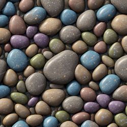 colorful riverstone wall seamless tileable repeating pattern
