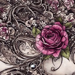 gothic wedding roses 42 seamless tileable repeating pattern