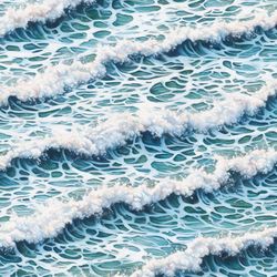 waves along the beach painting seamless tileable repeating pattern