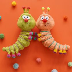 Pipi The Caterpillar Crochet Pattern by Aquariwool Crochet (Crochet Doll Pattern/Amigurumi Pattern for Baby gift)