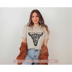 wild soul svg, boho svg, cow skull svg, leopard cheetah longhorn skull svg cut file for cricut silhouette dxf cutting fi