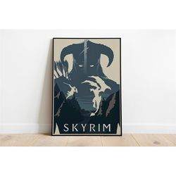 skyrim poster | skyrim minimalist wall art | skyrim game room decor | skyrim multi-sizes poster | gamer gift decors | sk