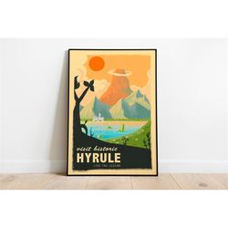 the legend of zelda poster | tloz hyrule retro travel wall art | the legend of zelda travel posters | the legend of zeld