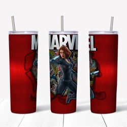marvel black widow tumbler png, superhero tumbler 20 oz, cartoon tumbler 20 oz sublimation design, tumble png