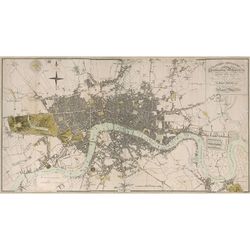 london map huge vintage historic map of london england 1807 old antique london map decor style map fine art print home d