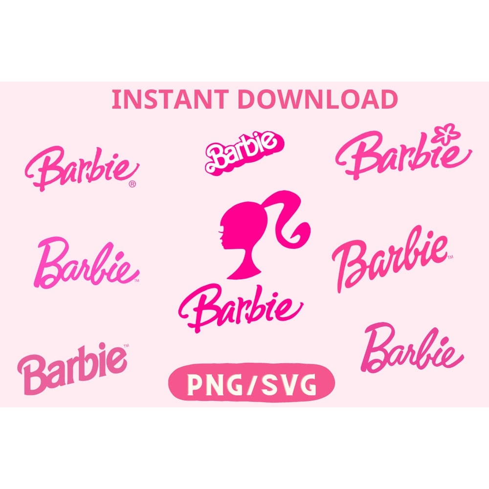 Barbi Logo Barb Font Bundle Babe Doll Design Bundle Retro 60s 70s 80s 90s 00s PNG SVG Clipart Digital Download Sublimation Cricut Cut File - 1.jpg