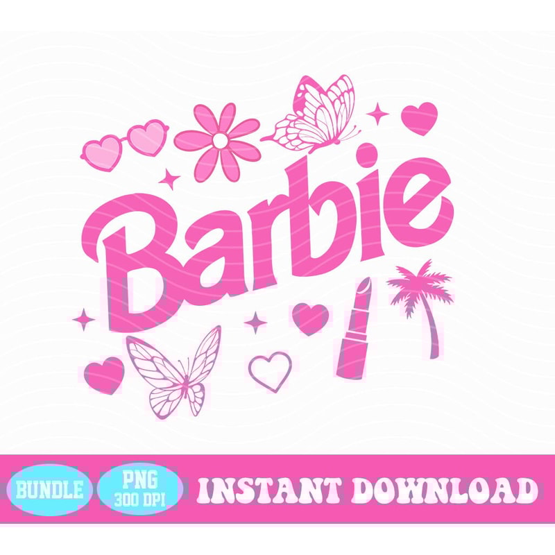 Barbi Shirt PNG Bundle I'm A Barbi Girl Png, Pink World PNG Instant Download Barbi Doll Sublimation Design Pink Retro Barbi Font Bundle Png - 2.jpg
