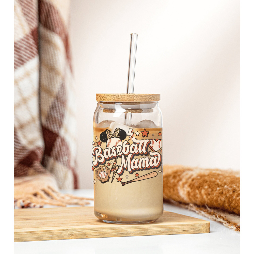 Baseball Mama 16oz Libbey Glass Can PNG file Cup Wrap, Libbey PNG Glass Can Wrap Sublimation Design, Baseball PNG, Baseball Mama, Mouse Png - 1.jpg