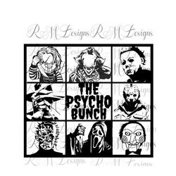 the psycho bunch png, jigsaw png, michael myers png, jason voorhees png, scream png chucky, freddy kruger png, horror mo