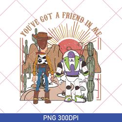 retro disney toy story you've got a friend in me png, vintage character group matching, disney family vacation png 2023