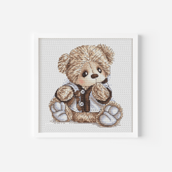 Teddy Bear Cross Stitch Pattern PDF, Toy Cross Stitch Instant Download, Animal Counted Cross Stitch, Cute Bear