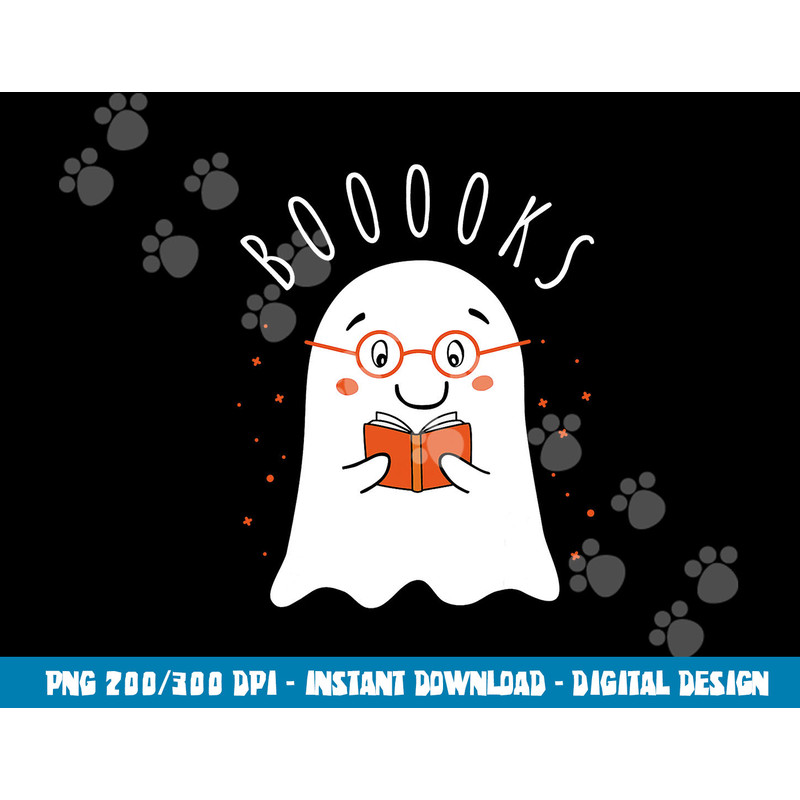 Halloween Teacher Librarian Books Reading Ghost Pun BOOOOKS  png,sublimation copy.jpg