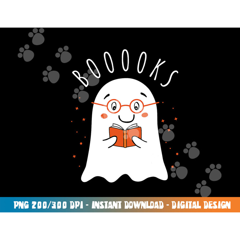 Halloween Teacher Librarian Books Reading Ghost Pun BOOOOKS png,sublimation copy.jpg