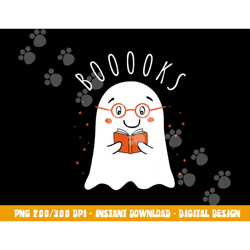 Halloween Teacher Librarian Books Reading Ghost Pun BOOOOKS  png,sublimation copy.jpg