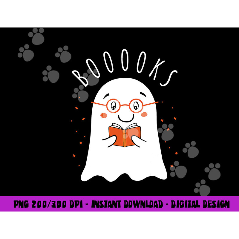 Halloween Teacher Librarian Books Reading Ghost Pun BOOOOKS png,sublimation copy.jpg