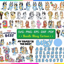 merry christmas blue dog family svg png, family blue dog svg, gift for family, blue dog character, blue dog cute svg
