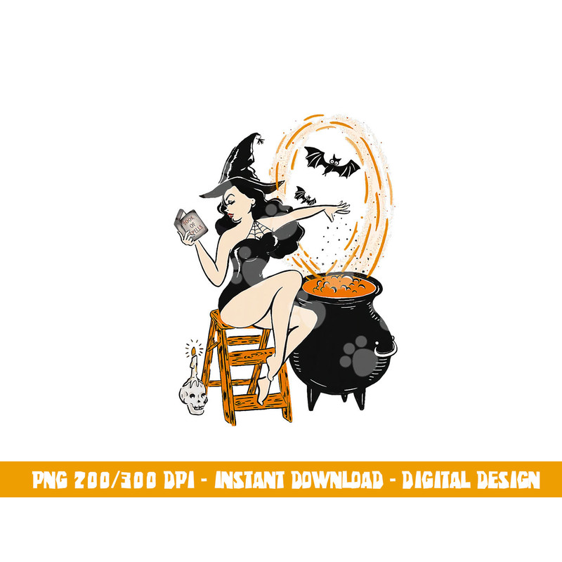 Halloween Witch Pin Up Vintage Retro  png,sublimation copy.jpg