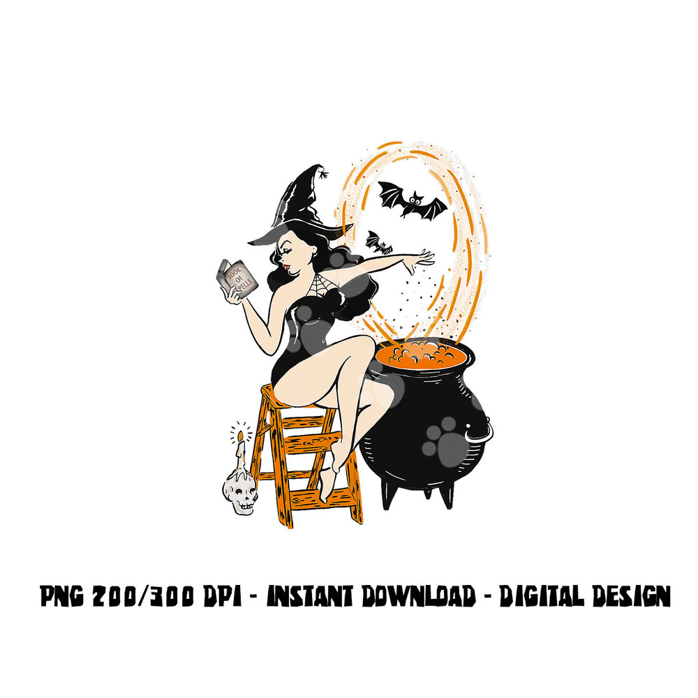 Halloween Witch Pin Up Vintage Retro png,sublimation copy.jpg