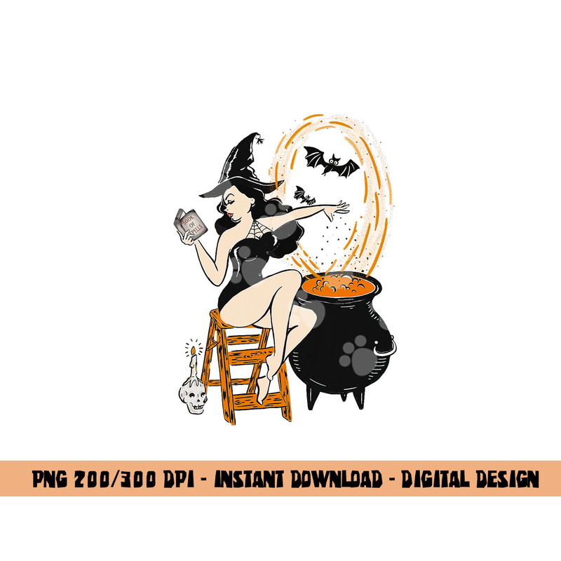 Halloween Witch Pin Up Vintage Retro  png,sublimation copy.jpg