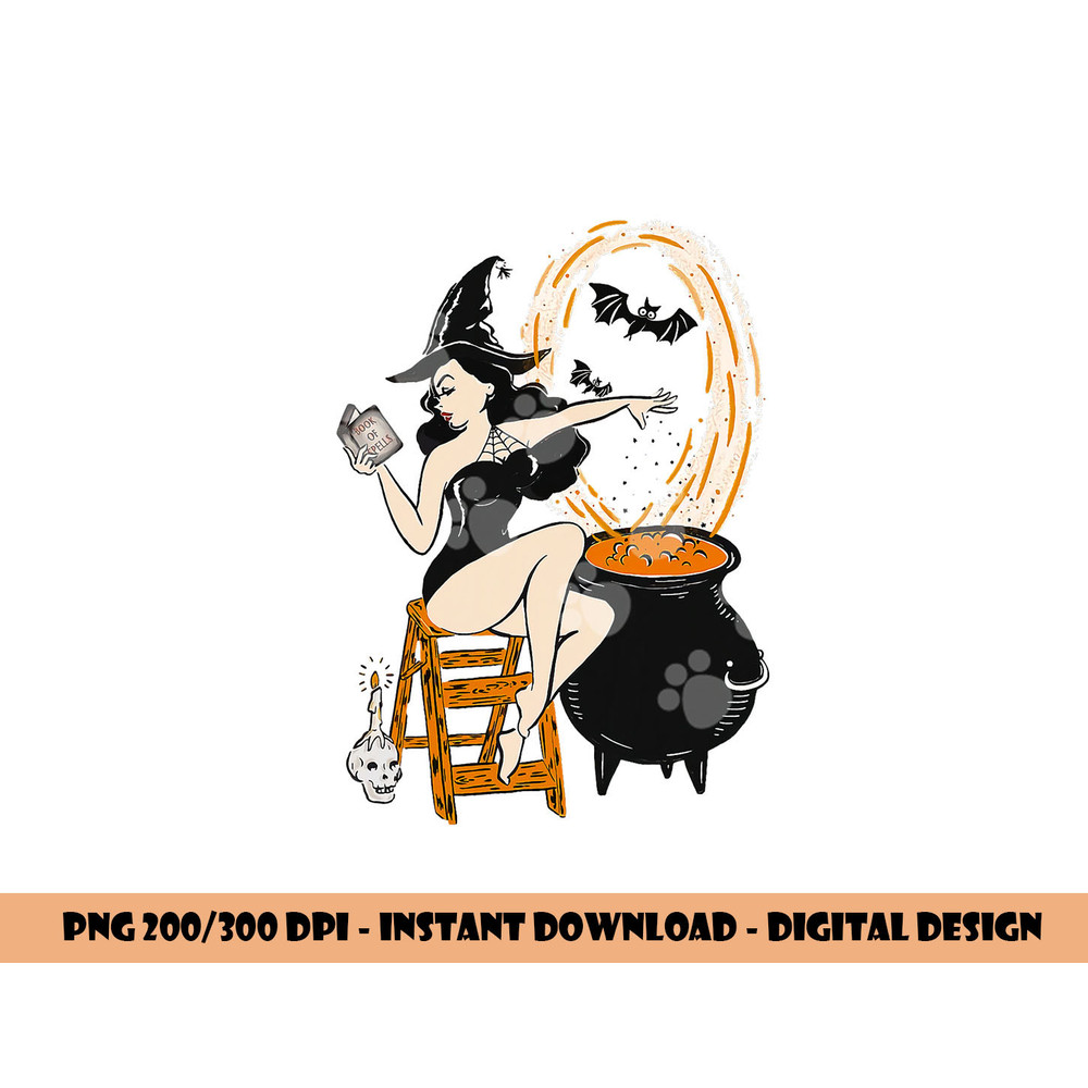 Halloween Witch Pin Up Vintage Retro png,sublimation copy.jpg