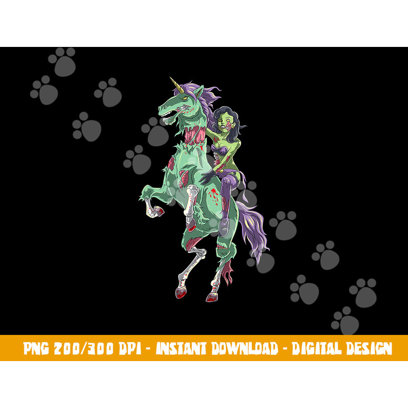 Halloween Zombie Pin Up Woman and Unicorn png, sublimation copy.jpg