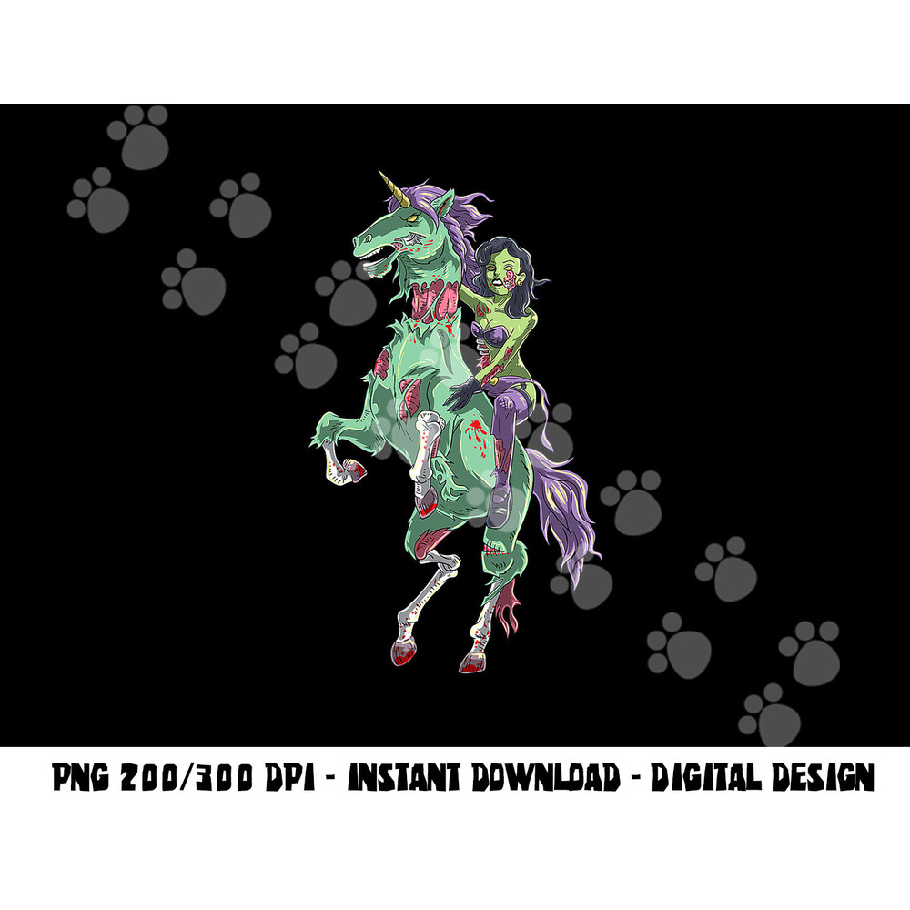 Halloween Zombie Pin Up Woman and Unicorn png, sublimation copy.jpg