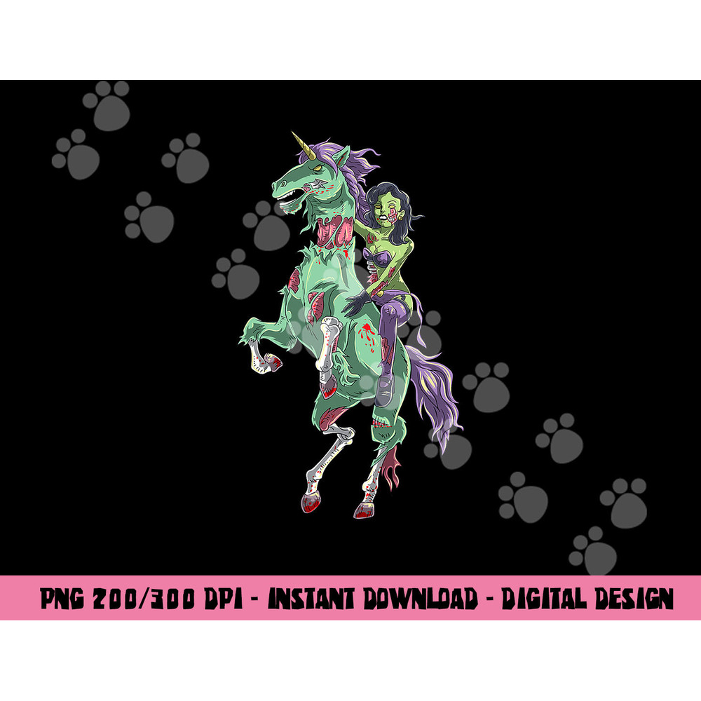 Halloween Zombie Pin Up Woman and Unicorn png, sublimation copy.jpg