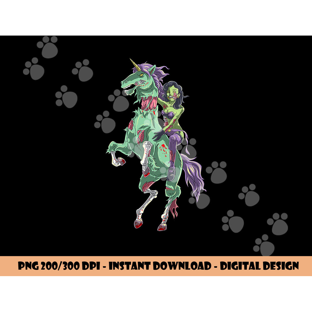 Halloween Zombie Pin Up Woman and Unicorn png, sublimation copy.jpg