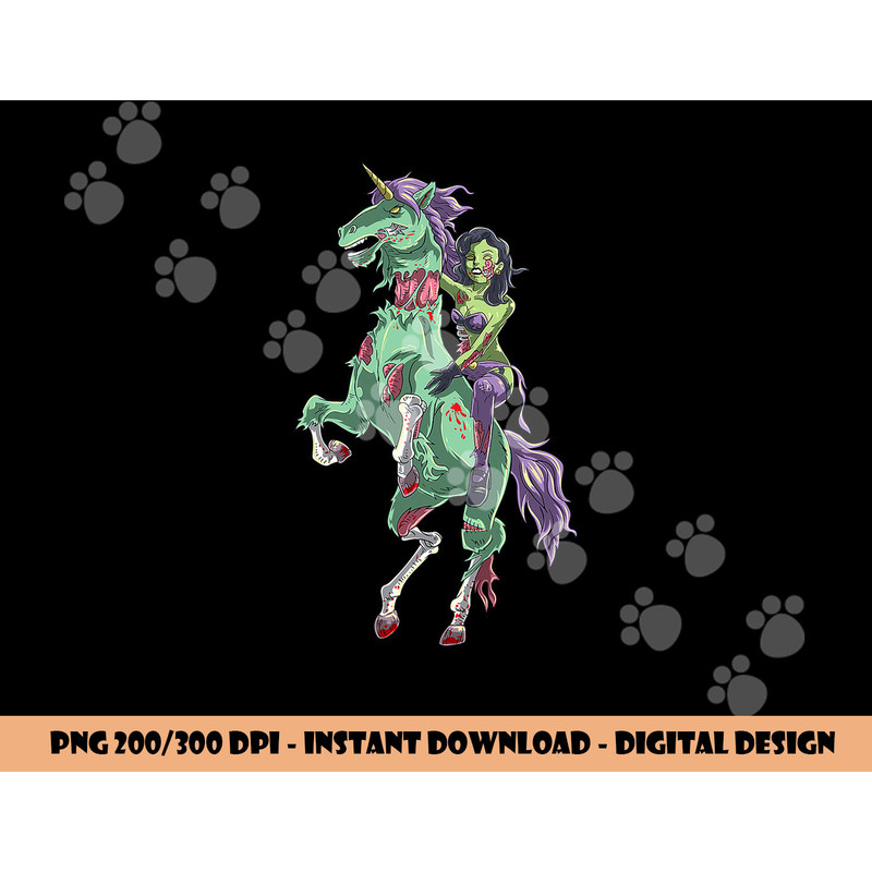 Halloween Zombie Pin Up Woman and Unicorn png, sublimation copy.jpg